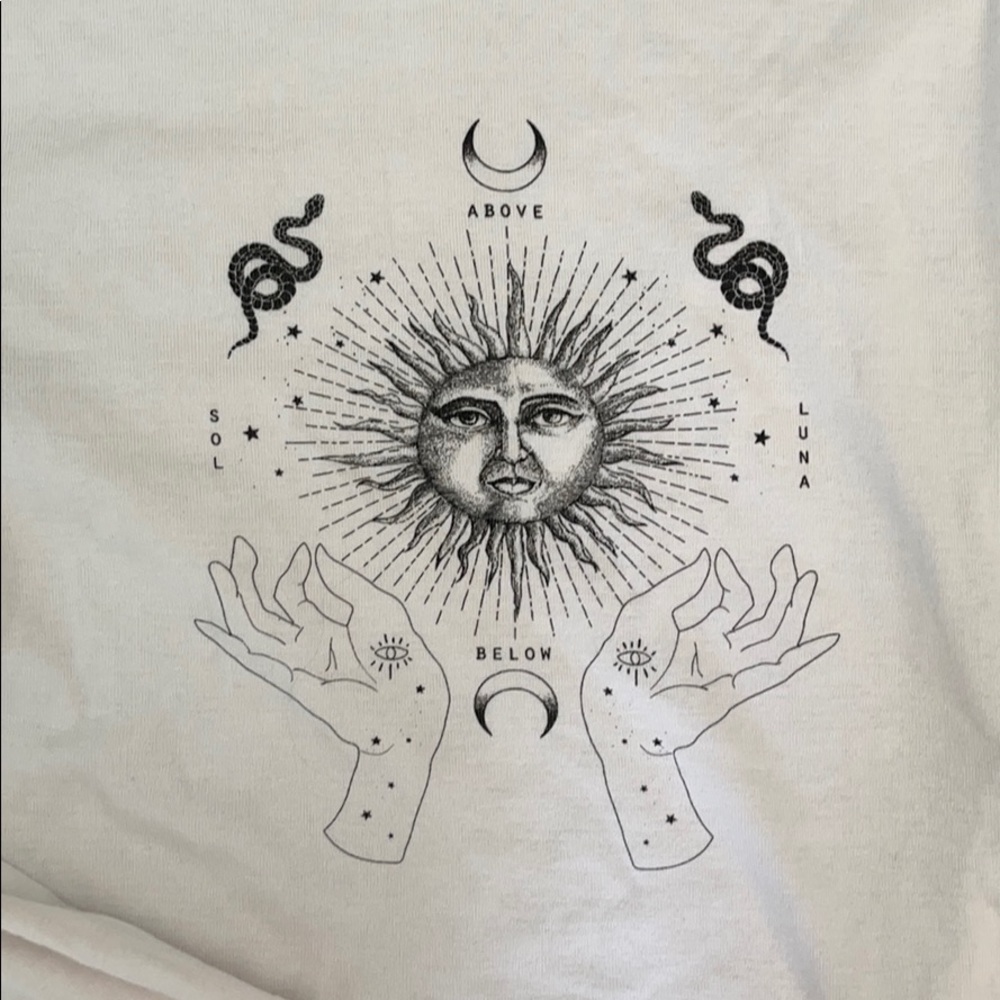 NWOT UO graphic cropped longsleeve